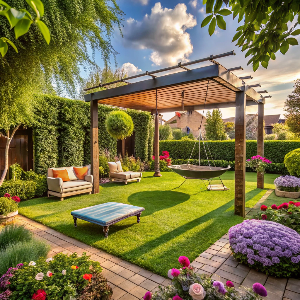 Stunning 700 m² Garden with Pergola & Play Areas