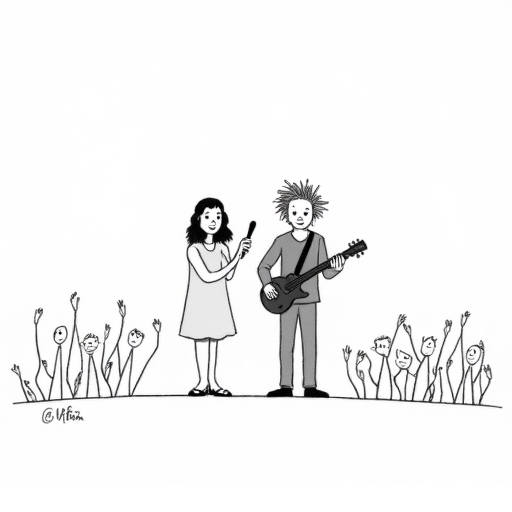 Olivia Rodrigo and Robert Smith perform at Glastonbury single-panel cartoon