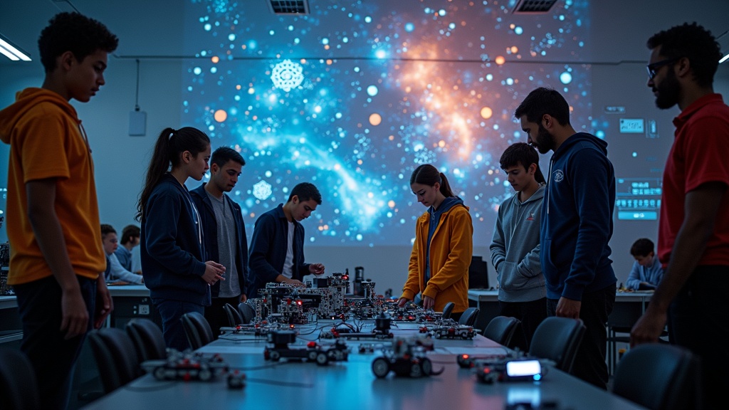 Joven estudiante concentrado ensamblando un robot LEGO, un ejemplo del talento que participará en la Competencia Robótica NASA Valle San Fernando.