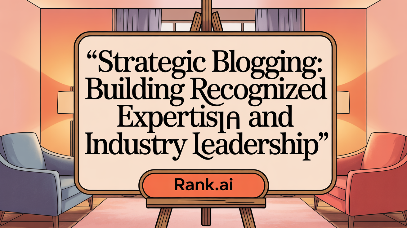 Strategic Blogging: Building Recognized Expertise and Industry Leadership
