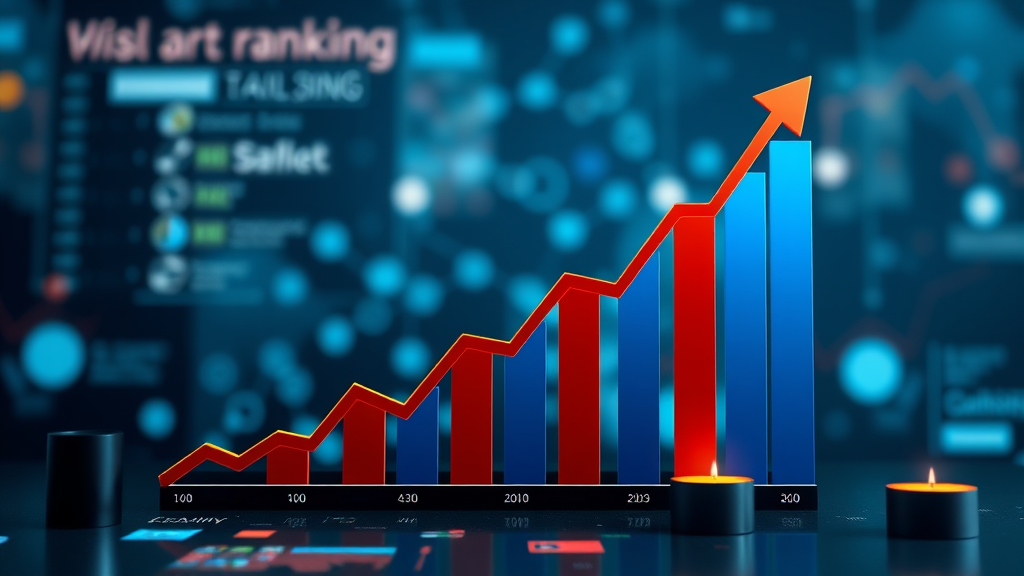 نمودار صعودی نشان دهنده افزایش رتبه سایت با تولید محتوا