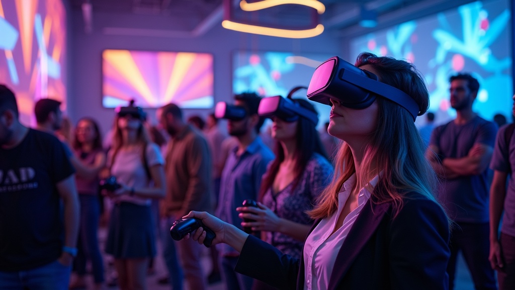 Dos jugadores colaborando en un escape room como parte de las experiencias de realidad virtual de Virtua Barcelona.