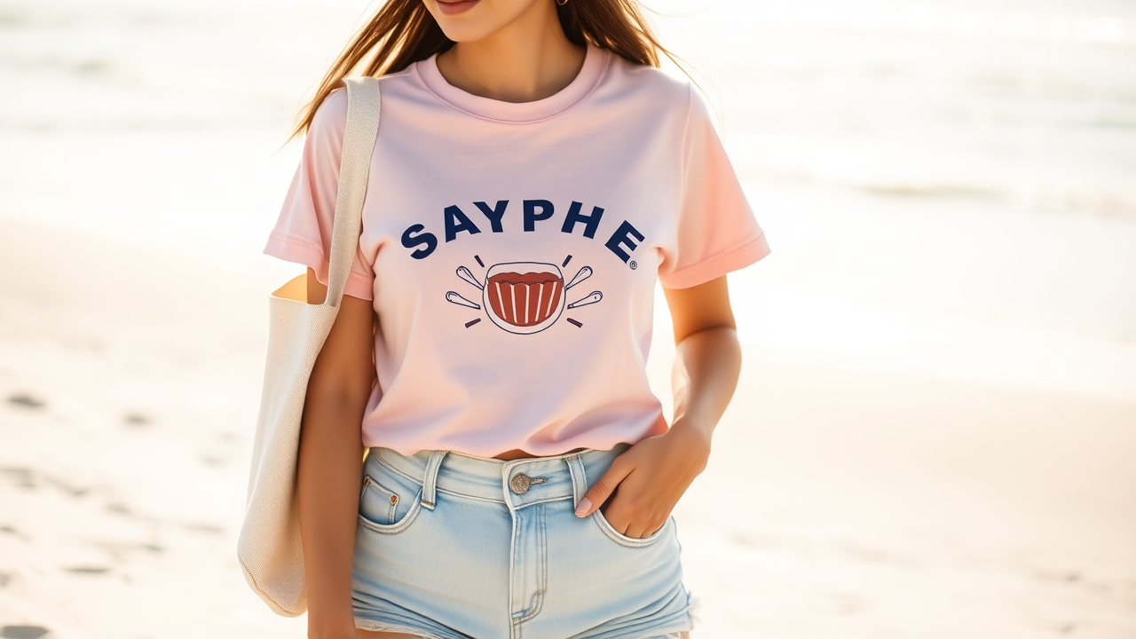 Phối đồ đơn giản: Áo thun cotton Sayphee với short jeans