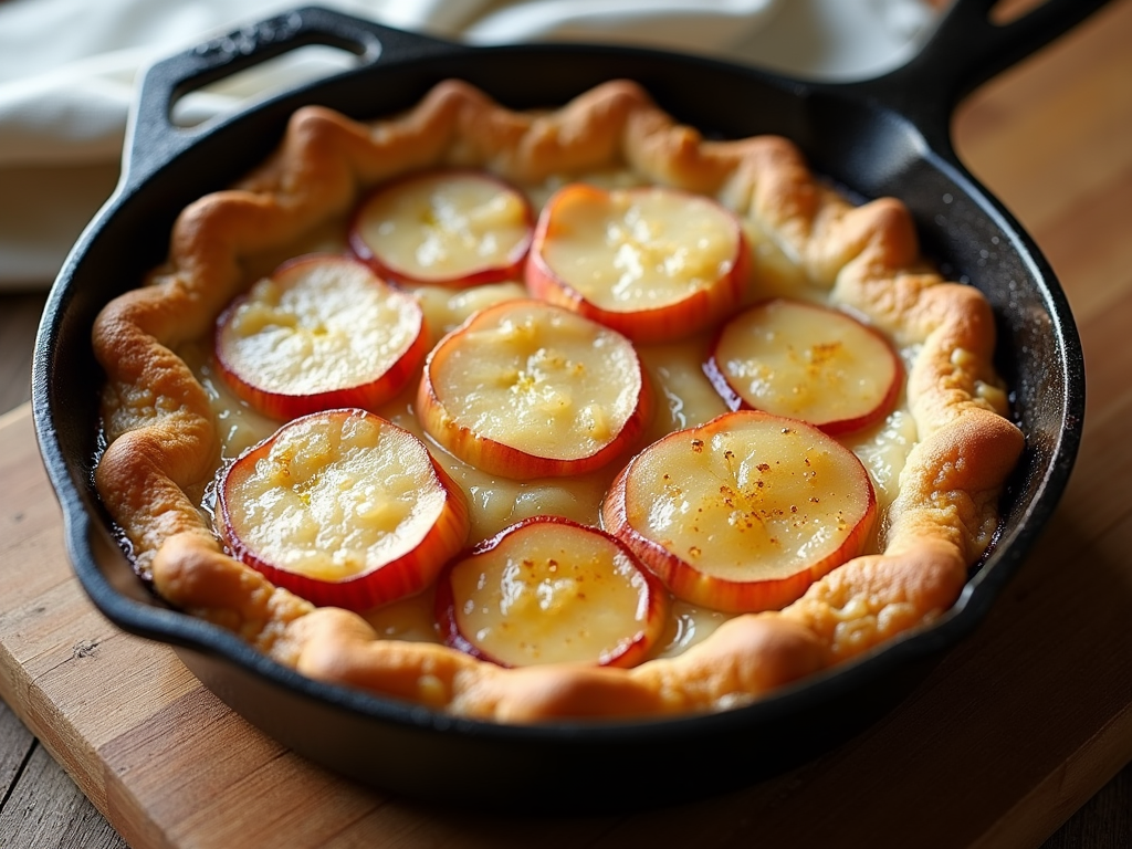 Mixed apples in skillet
