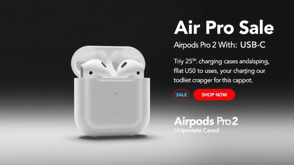 تصویر واقعی و با کیفیت بالا از کیس شارژ ایرپادز پرو ۲ با USB-C، طراحی فشرده و قابلیت‌های شارژ آن را به نمایش می‌گذارد و حراج ایرپادز پرو را برجسته می‌کند.