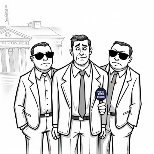 NYC Comptroller Candidate Arrested by Federal Agents During Escort single-panel cartoon