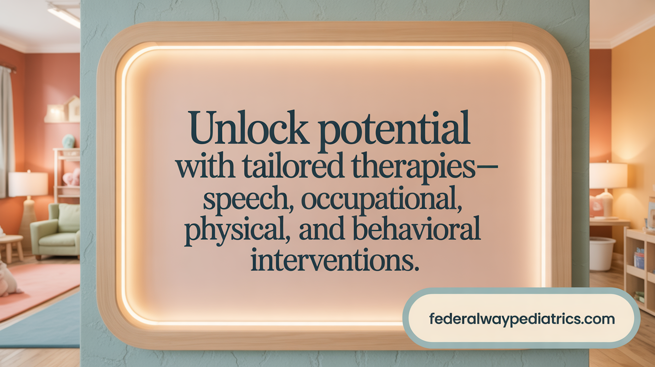 Unlock potential with tailored therapies—Speech, Occupational, Physical, and Behavioral interventions.