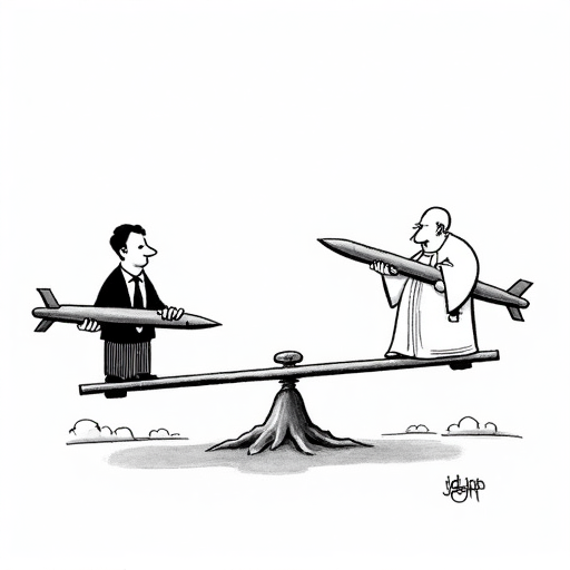 Iran warns US against joining Israeli strikes single-panel cartoon