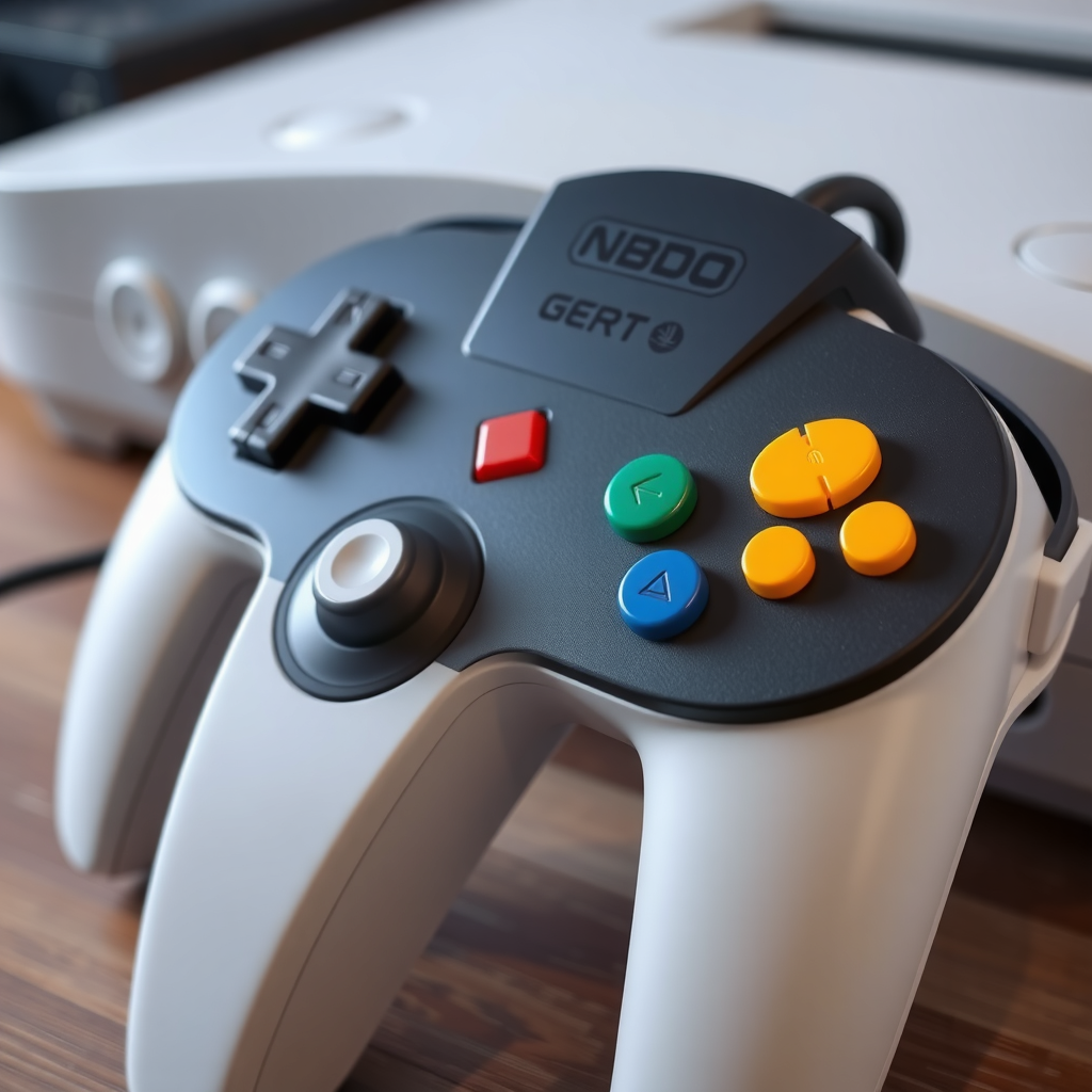 تصویری از کنترلر 8BitDo N64 با طراحی ارگونومیک و جوی‌استیک بهبود یافته.