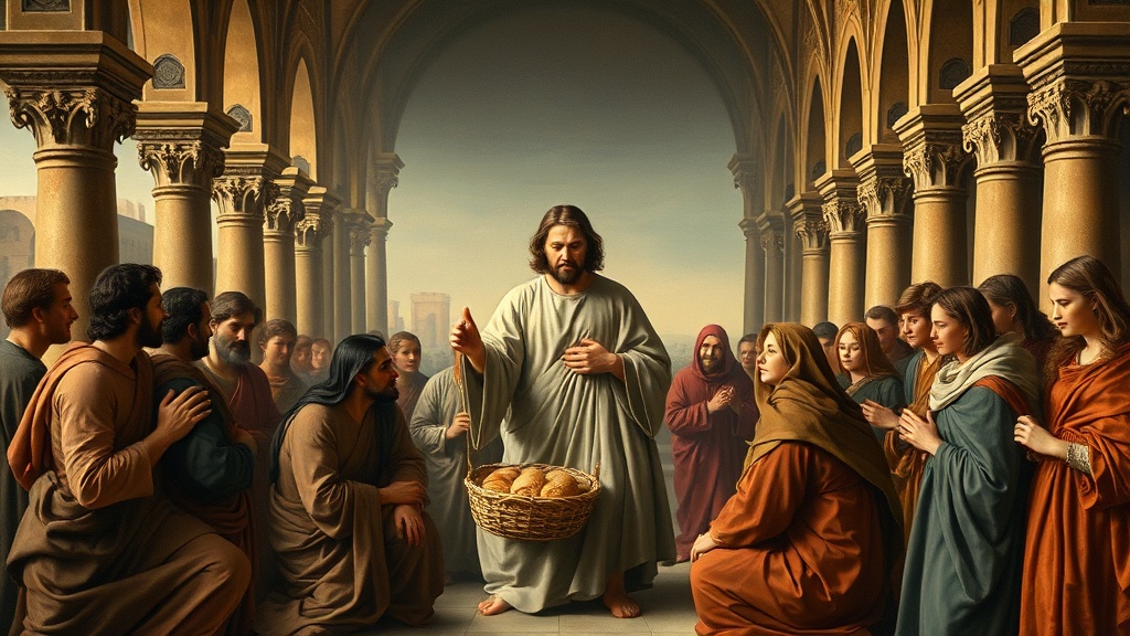 Renaissance-style allegory of sharing and provision