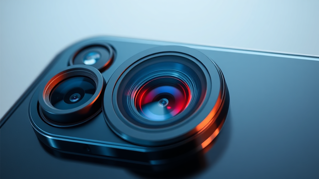 ماژول دوربین پیشرفته گوشی هوشمند با لنزهای متعدد، نمادی از آخرین اخبار گوشی‌های هوشمند