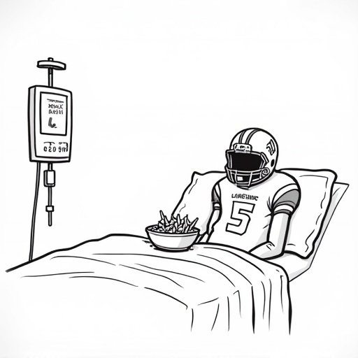 Detroit Lions safety hospitalized during preseason game single-panel cartoon