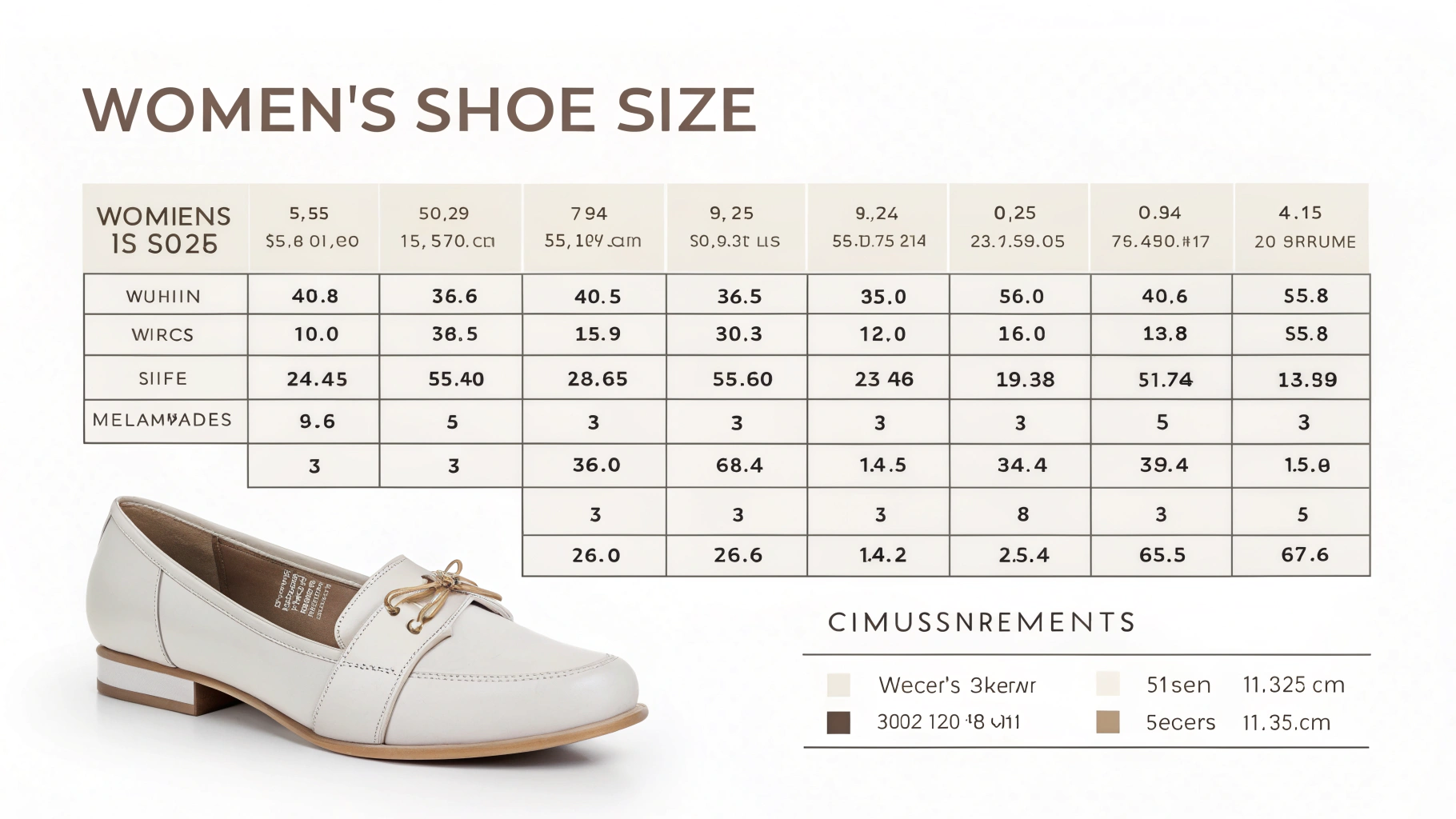 Bảng size giày nữ giúp chọn giày vừa vặn