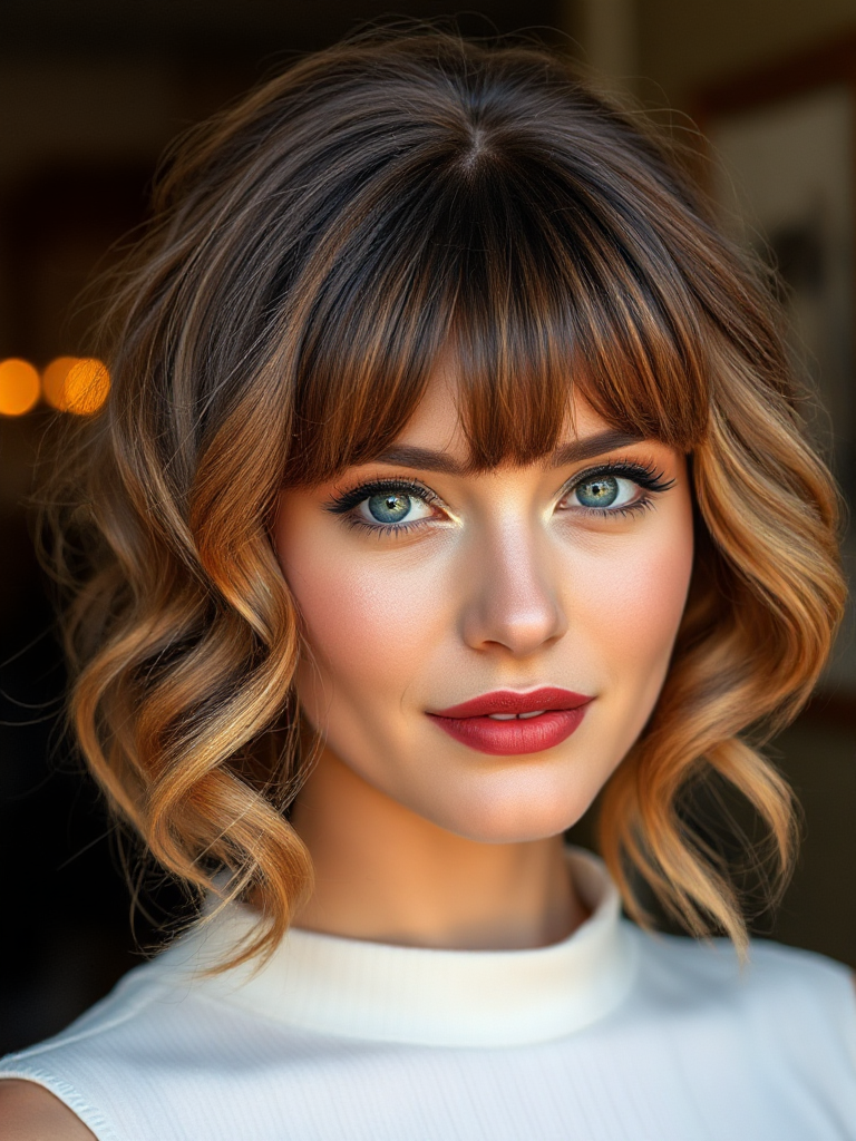 Vintage Pin-Up Hair with Bangs