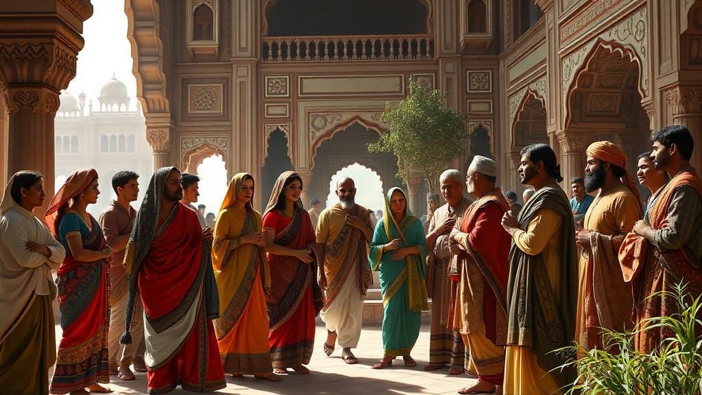 종교적 관용과 문화적 풍요의 상징적 장면