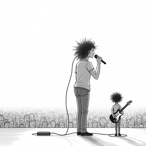 Olivia Rodrigo Performs with Robert Smith at Glastonbury single-panel cartoon