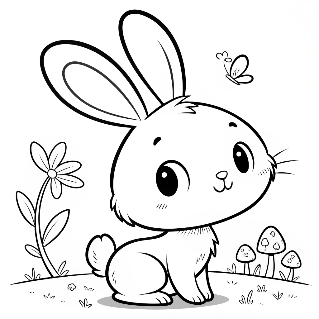 kawaii bunny coloring pages