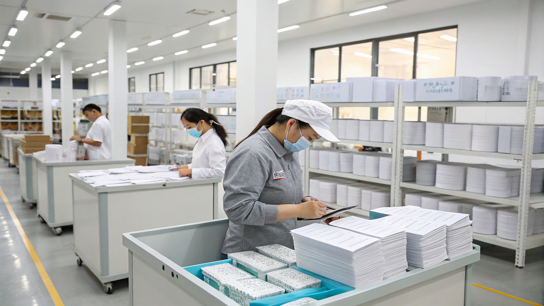 Kiểm tra và giao hàng sticker lấy liền tại Kimconcept