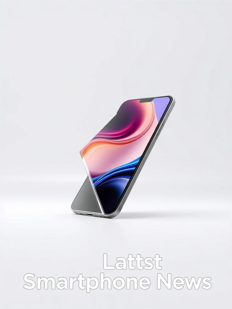 تصویری واقع‌گرایانه و با کیفیت بالا از یک گوشی هوشمند تاشو شیک و مدرن، که به صورت نیمه تاشده، طراحی نوآورانه خود را به نمایش می‌گذارد. پس‌زمینه باید تمیز و مینیمالیستی باشد، با تأکید بر فناوری گوشی و نمایانگر آخرین اخبار گوشی‌های هوشمند.