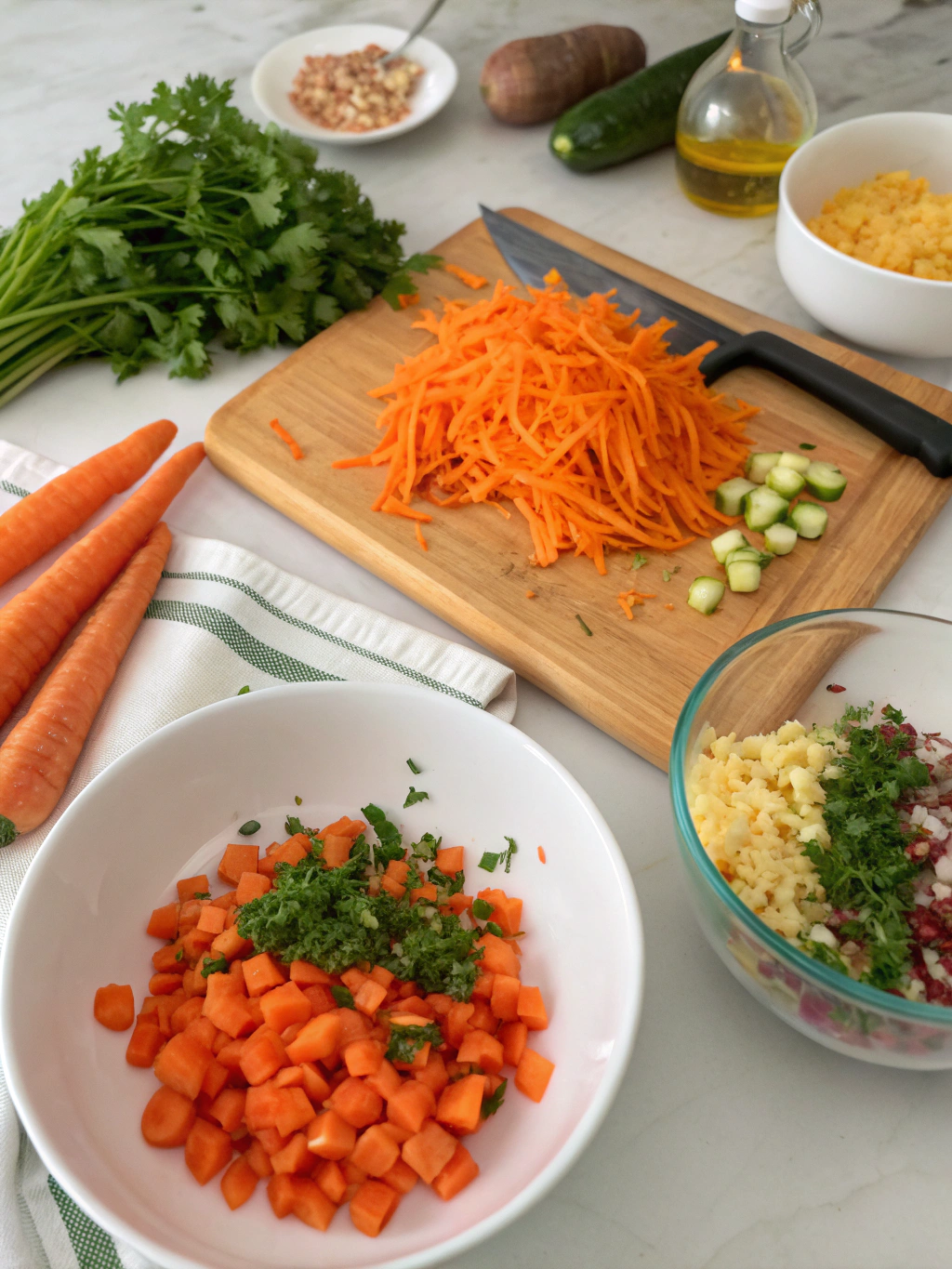 Preparing Avoca Carrot Salad