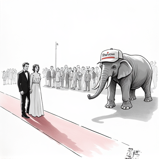 Brad Pitt and Ines de Ramon seen at F1 premiere single-panel cartoon