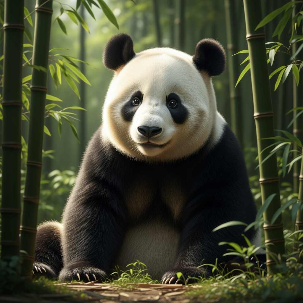 A photorealistic panda