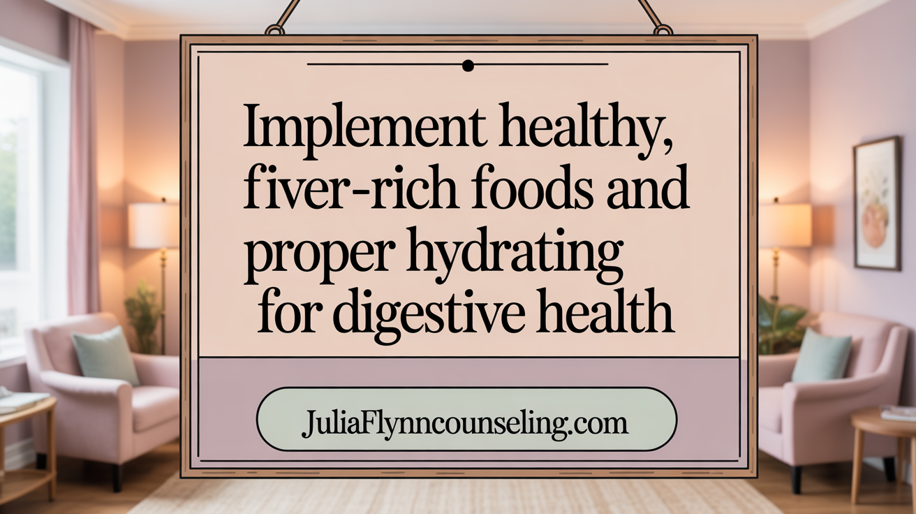 Implement fiber-rich foods and proper hydration for relief
