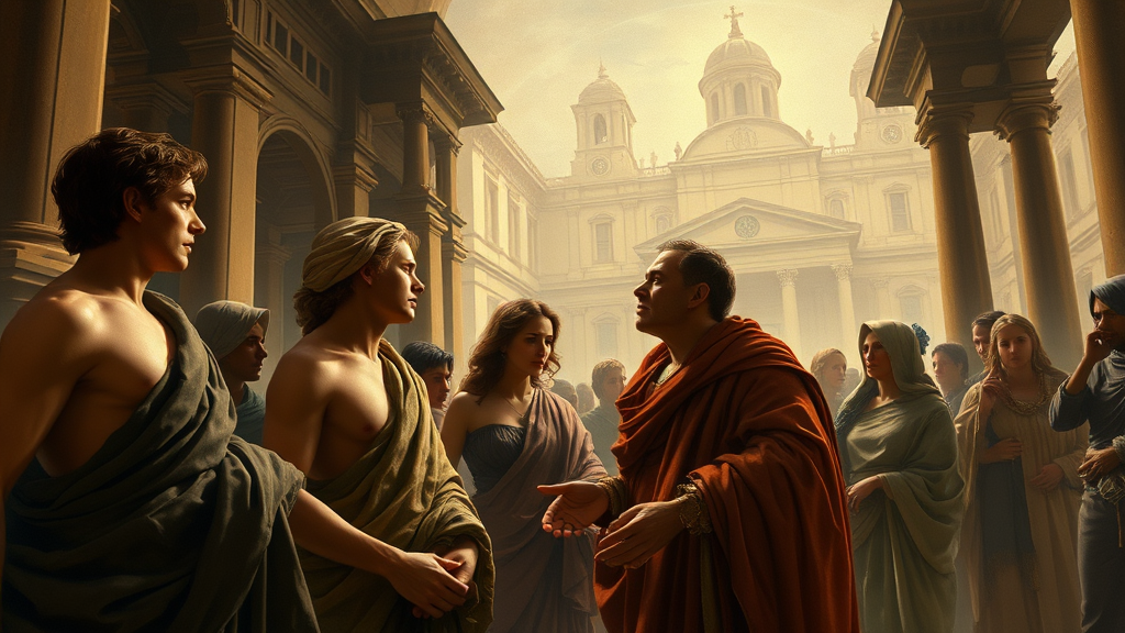 기념식과 관련된 역사와 비전을 상징하는 장면