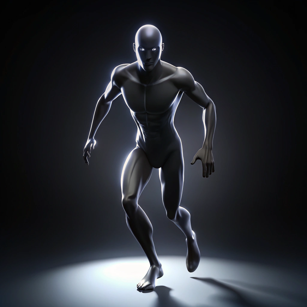 Low-Poly Humanoid Shadow Figure for Endless Runner