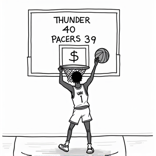 Thunder's Jalen Williams Scores 40 Points in Game 5 Win single-panel cartoon