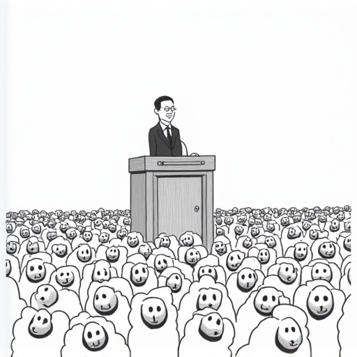 Chinese Diplomat Liu Jianchao Speaks at World Peace Forum single-panel cartoon
