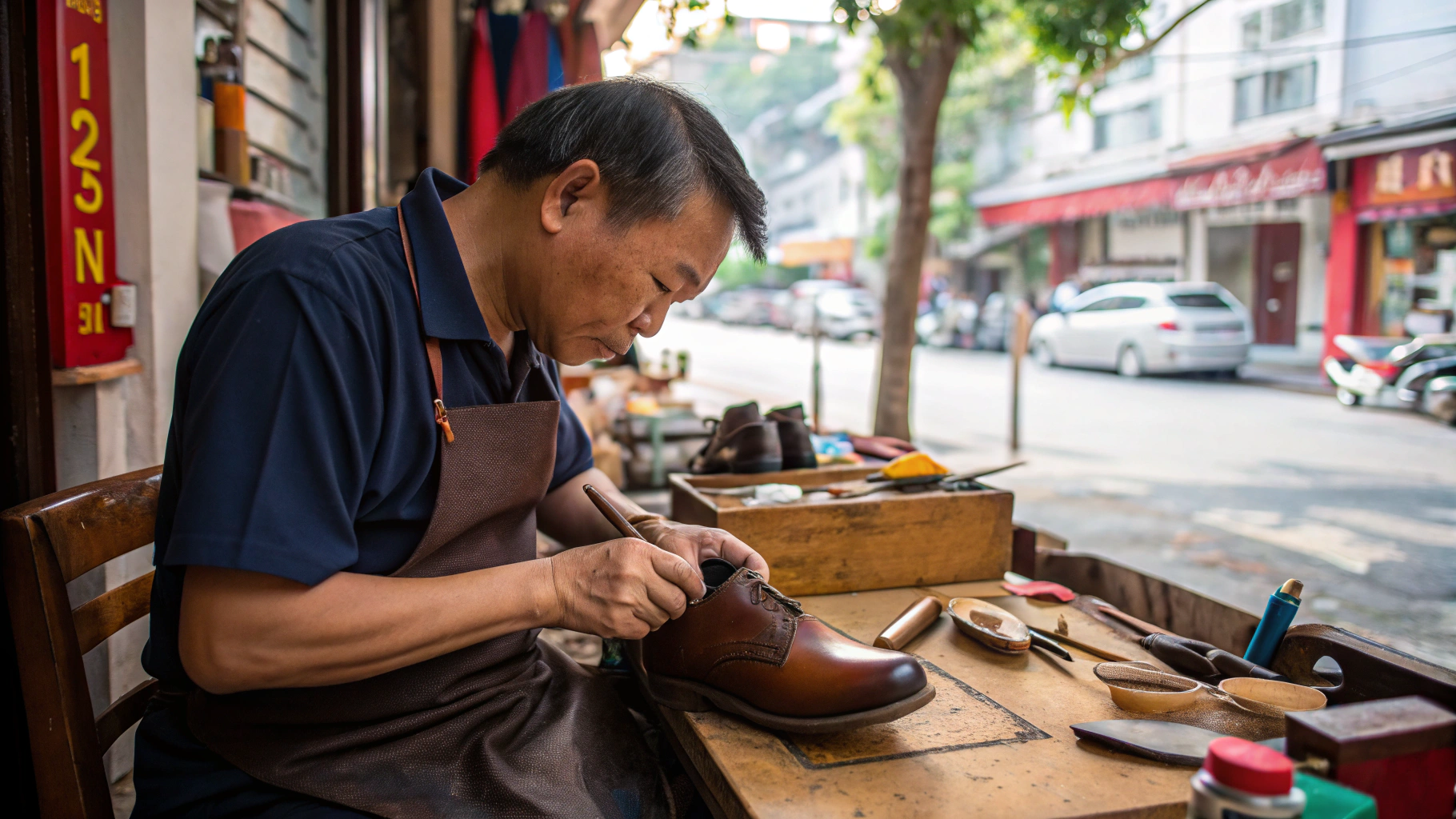 Dịch vụ sửa giày tại tiệm Chú Văn