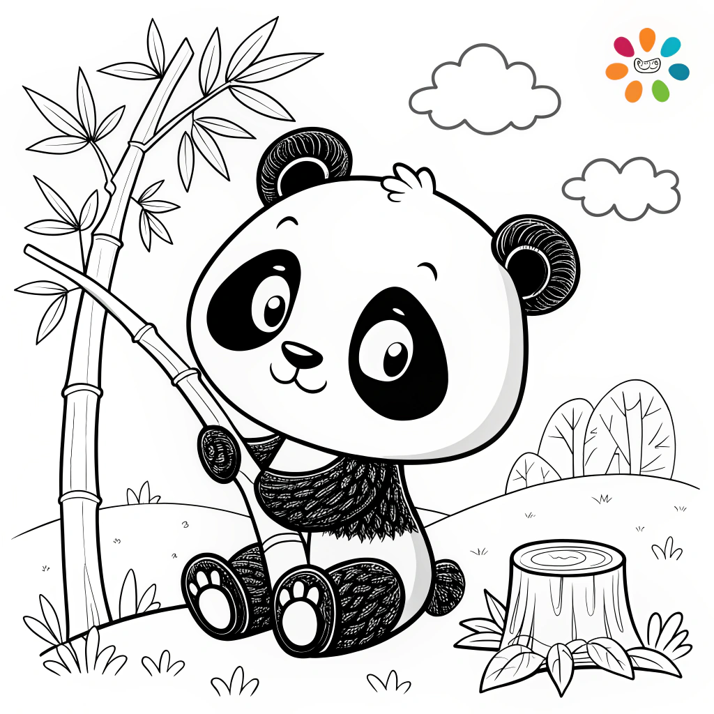 kawaii panda coloring pages