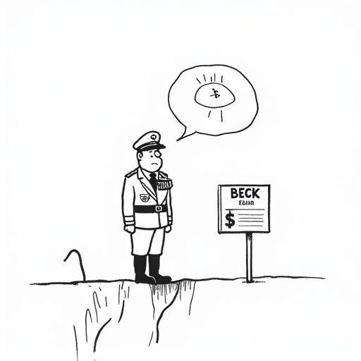 Bitcoin Falls Below $100,000 Amid U.S. Airstrikes single-panel cartoon