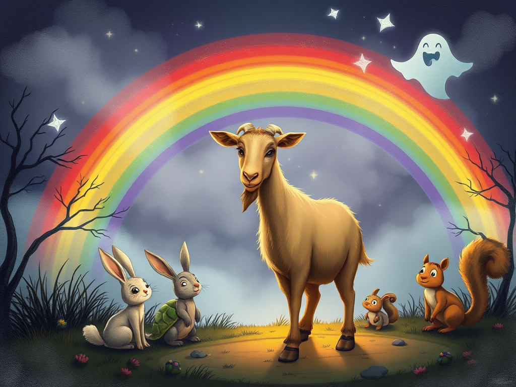 The Rainbow Slide of Sandy the Goat