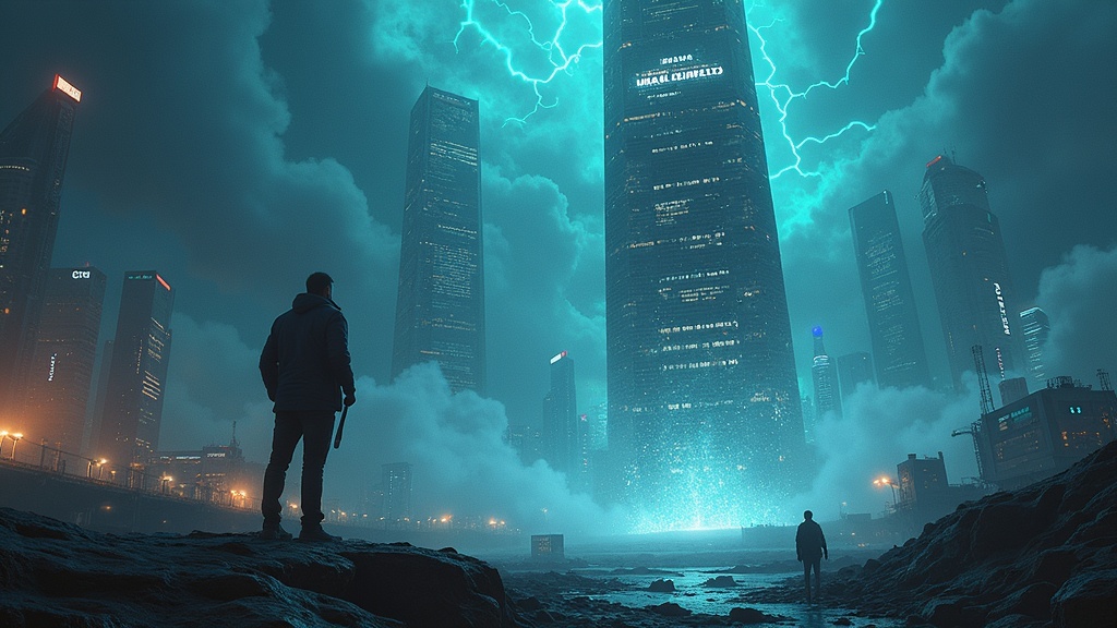 Un empleado del sector financiero utilizando una interfaz de datos avanzada, ilustrando la adaptación profesional al impacto de la IA en la banca.