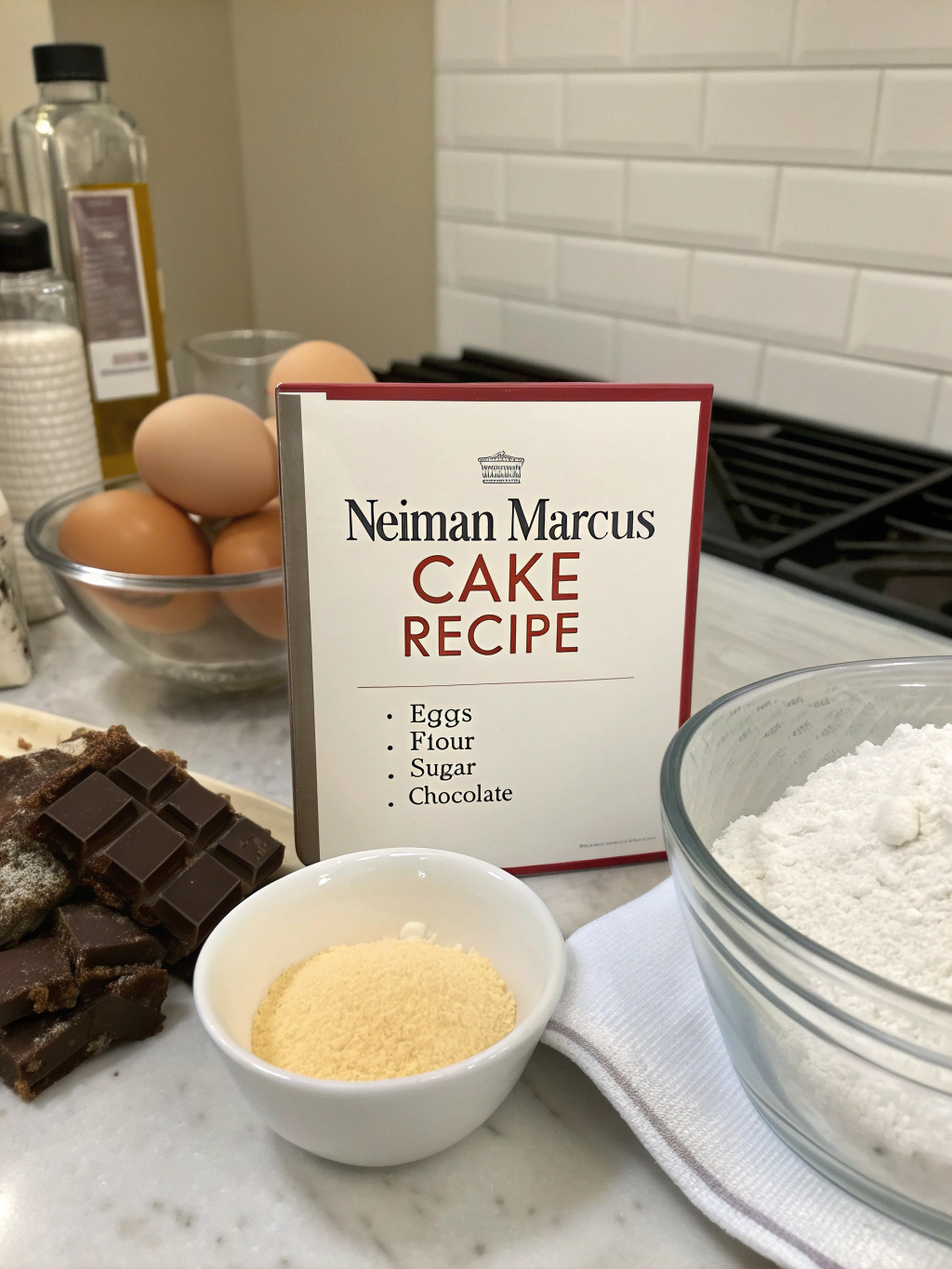 Ingredients for a Neiman Marcus inspired cake