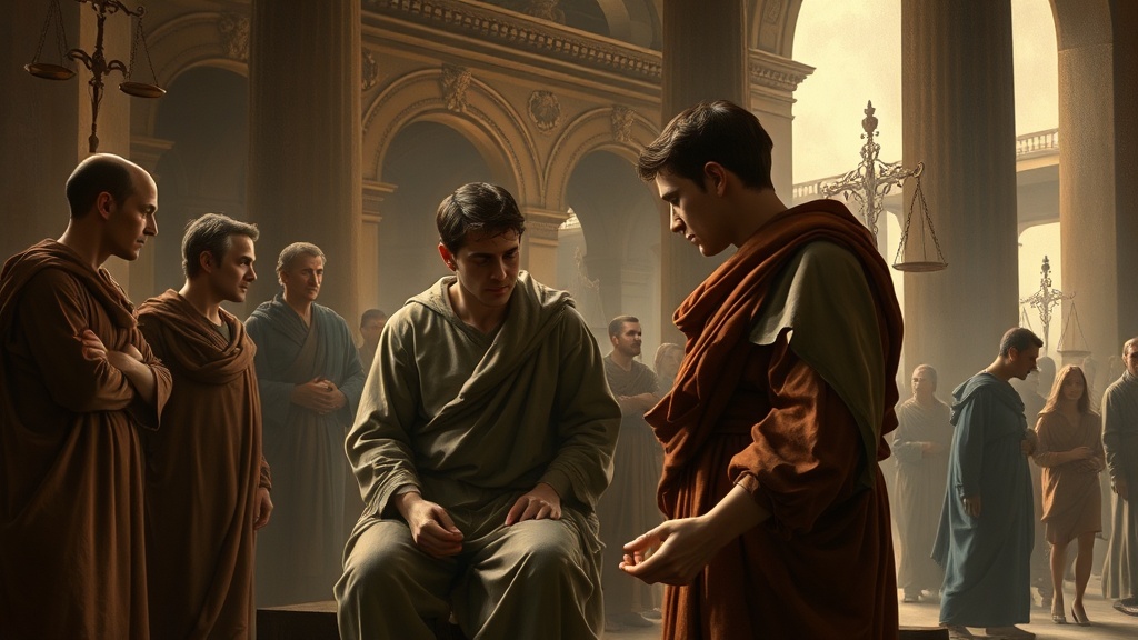 산업재해와 관련된 근로자와 사회 정의의 개념을 반영한 그림