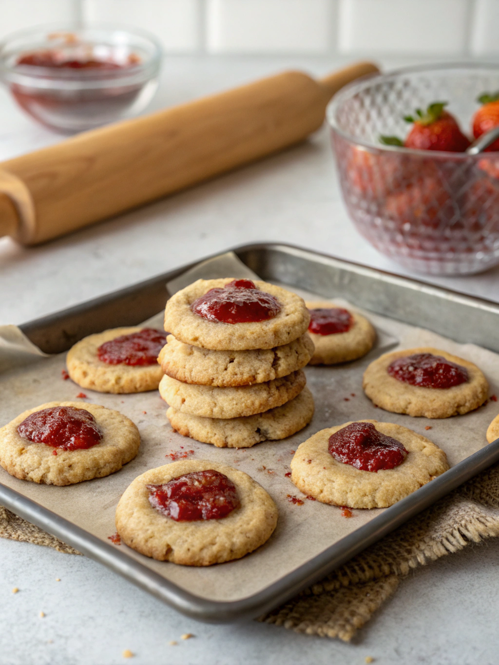 Strawberry Chia Jam Cookies