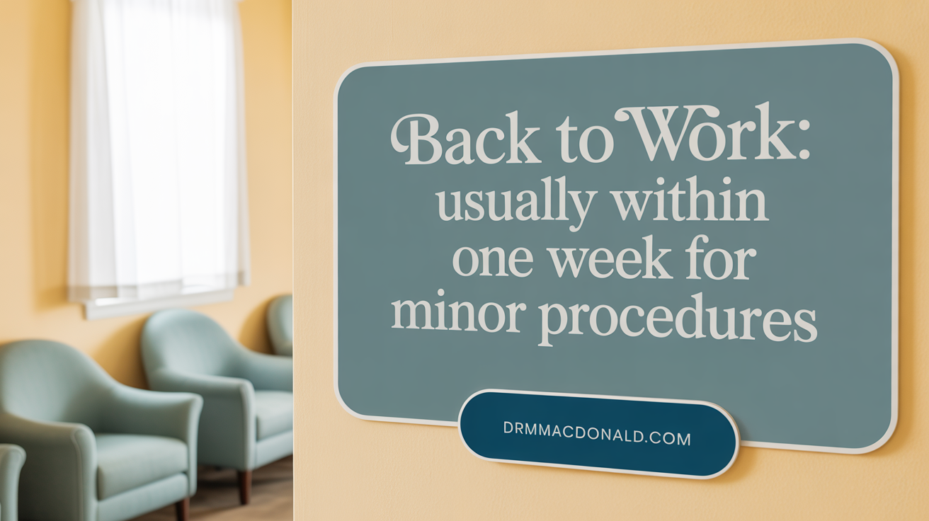 Back to Work: Usually Within One Week for Minor Procedures