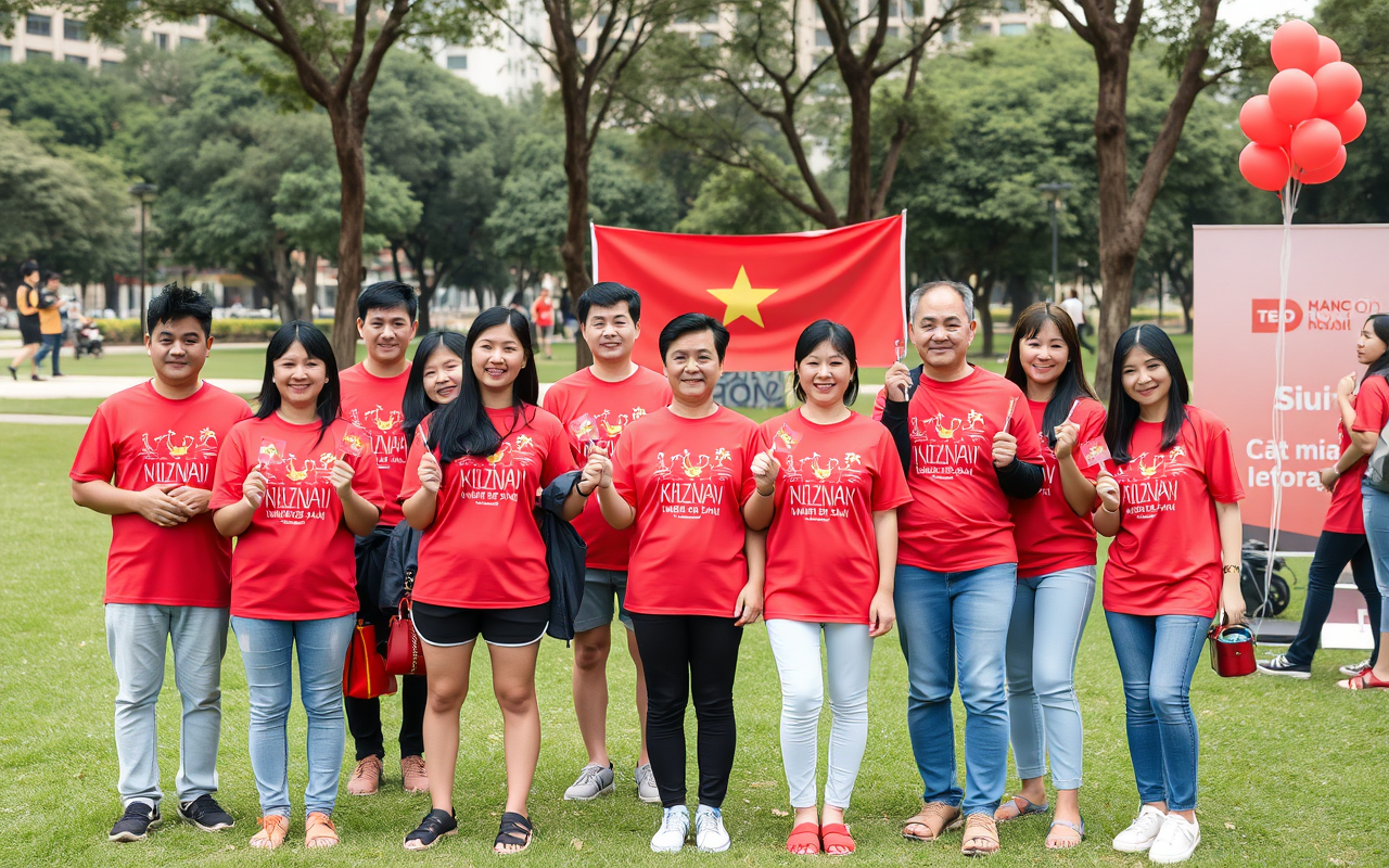 Áo phông in hình tập thể trong sự kiện công ty