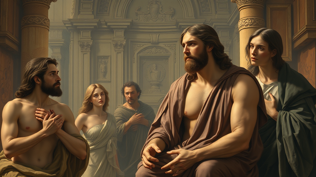 진실과 정의를 상징하는 종교적 장면