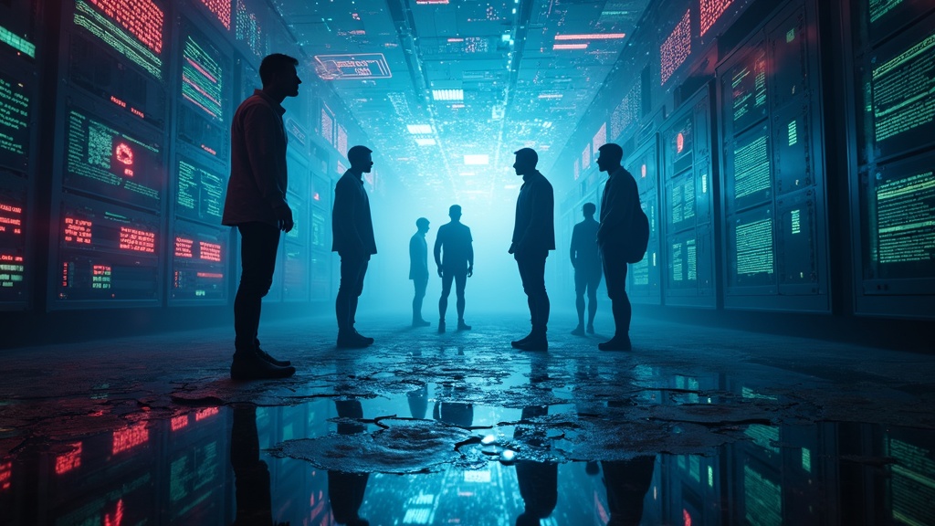 Ilustración conceptual sobre la ética en Inteligencia Artificial: un león de datos simboliza el poder y el riesgo que requiere una supervisión responsable.