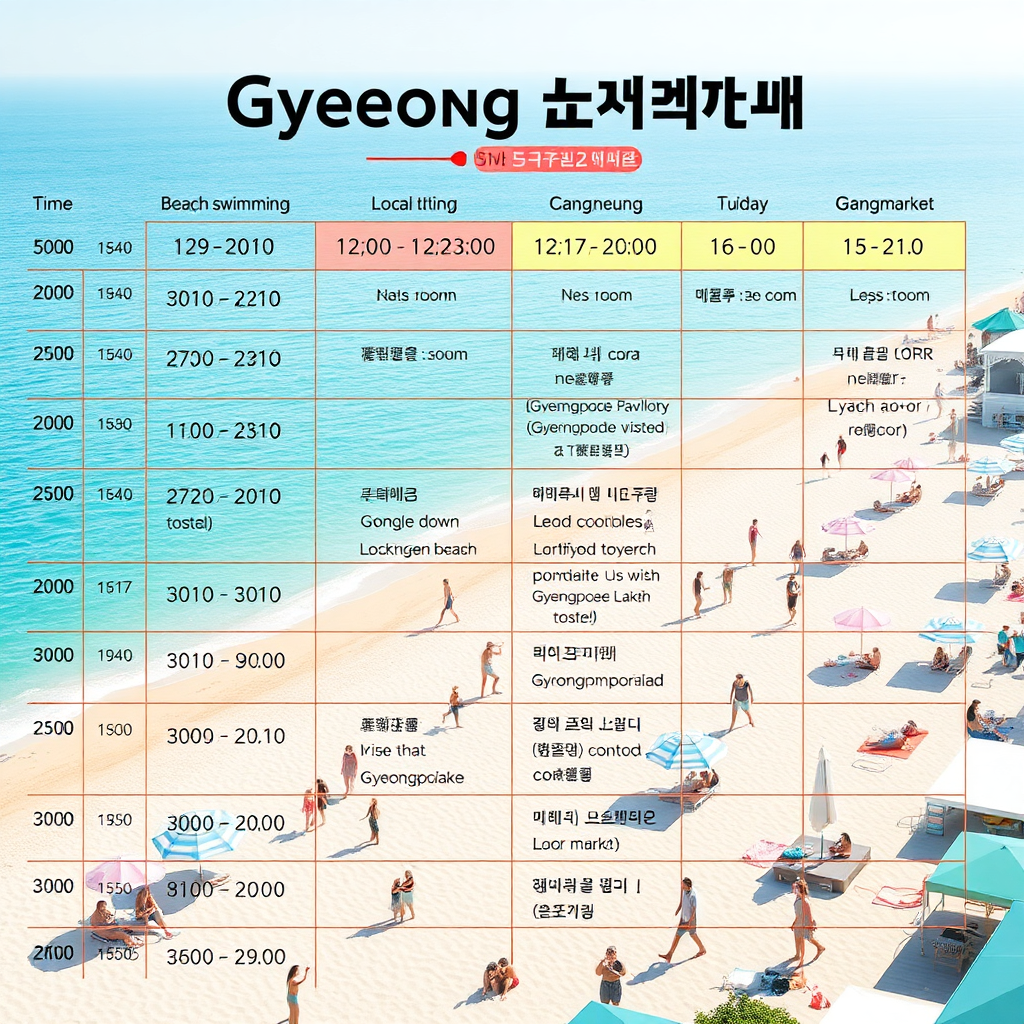 경포대 해수욕장 여행 스케줄표