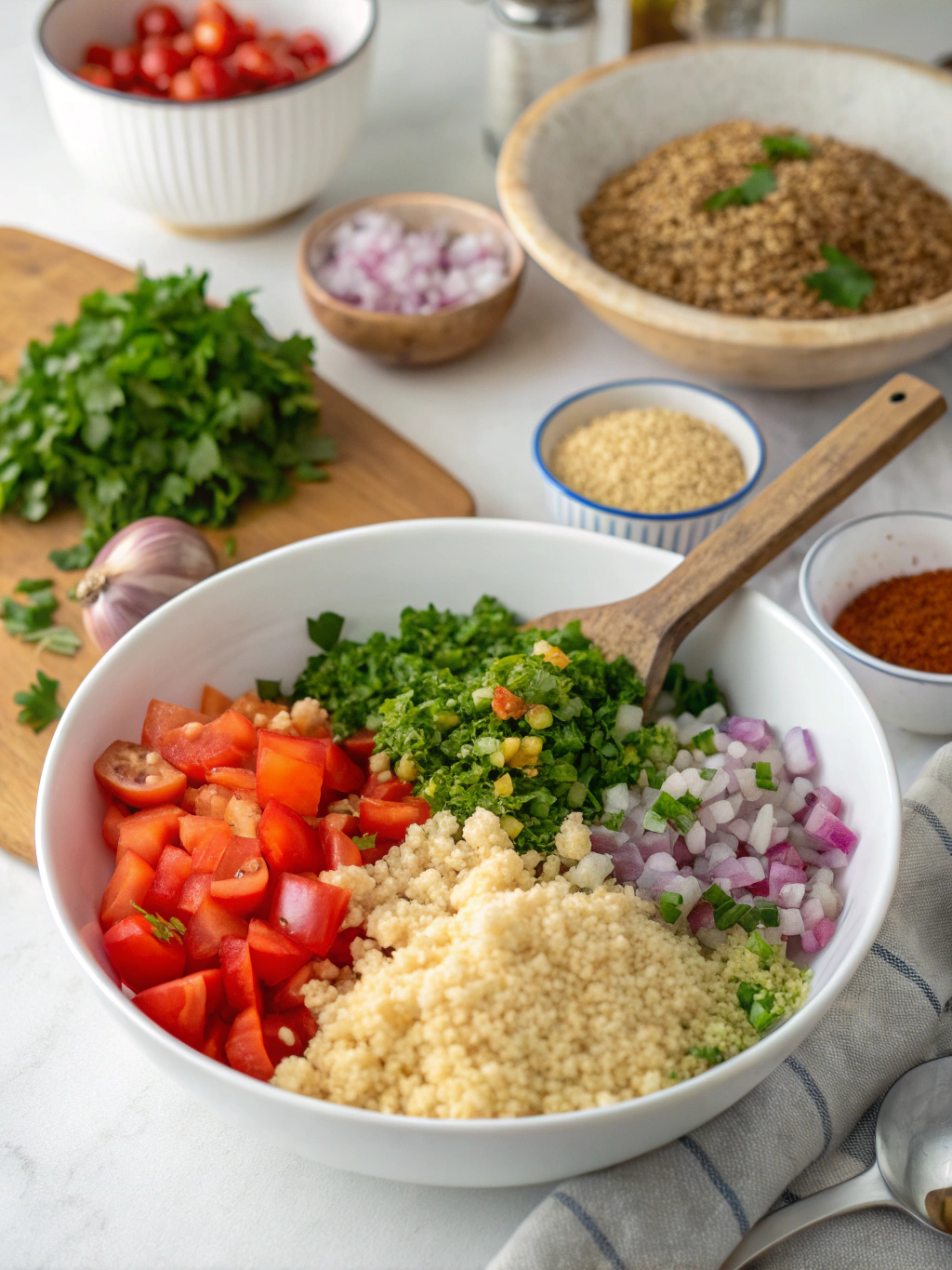 Tabbouleh Preparation