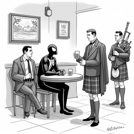 Filming begins for Spider-Man: Brand New Day in Glasgow single-panel cartoon