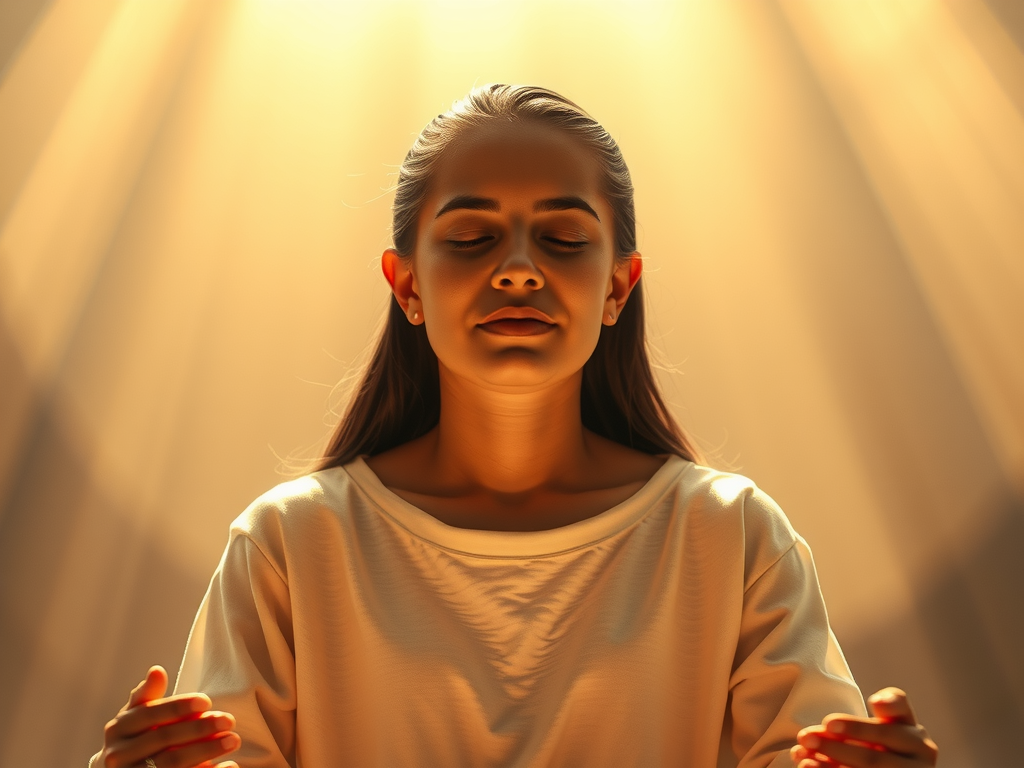 A serene bedroom at night, with soft, warm lighting, a comfortable bed, and a person peacefully sleeping, suggesting deep relaxation and good sleep quality. معرفی اپلیکیشن Calm