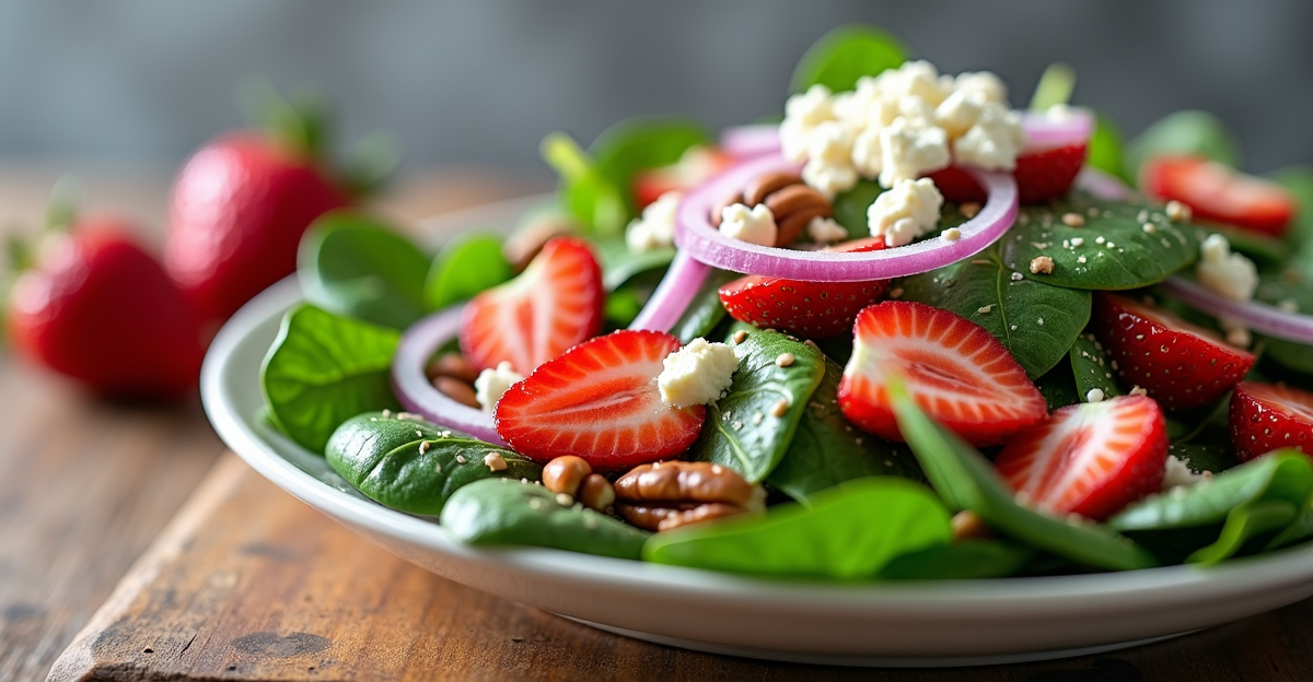 Refreshing Strawberry Spinach Salad with Creamy Poppy Seed Dressing
