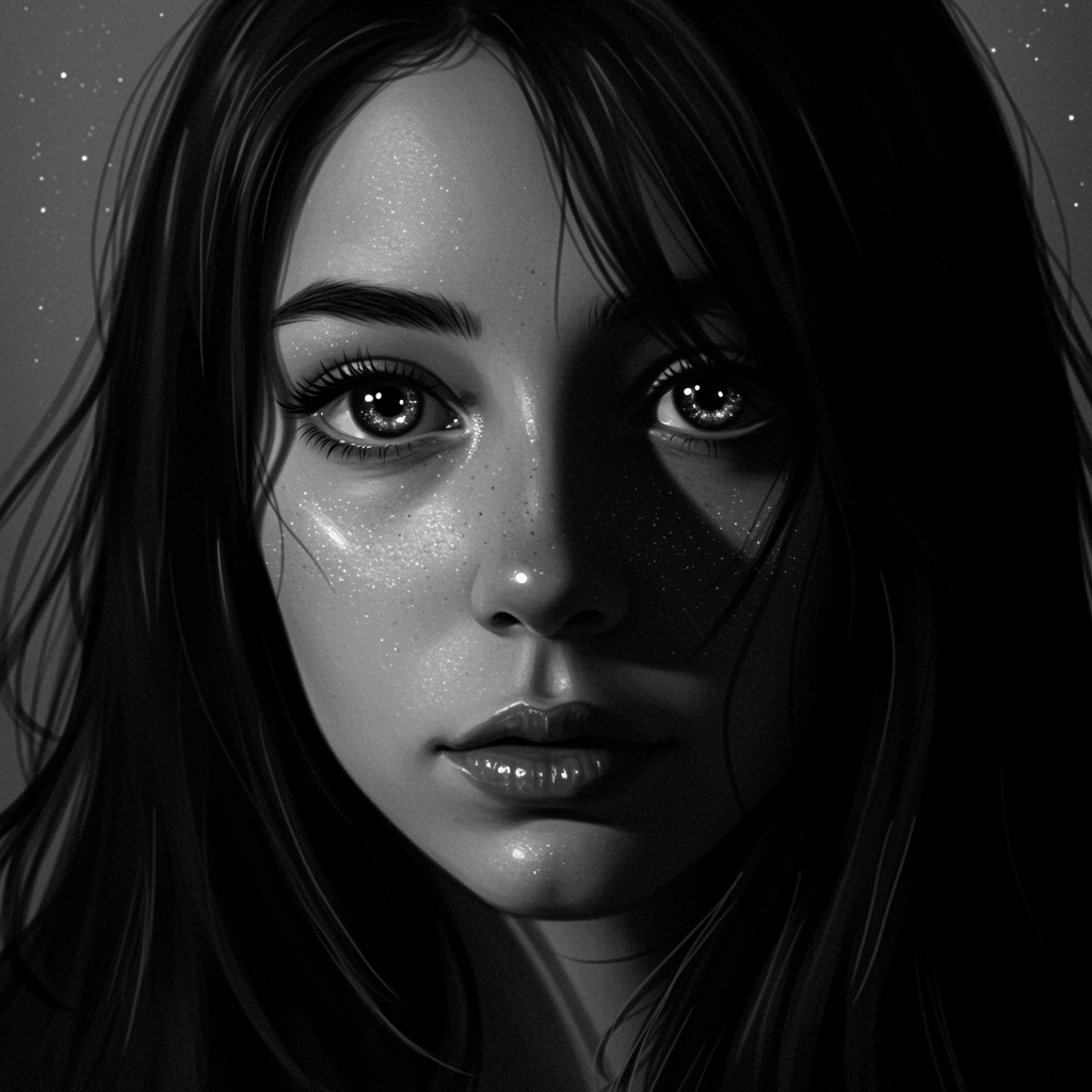 black and white pfp girl