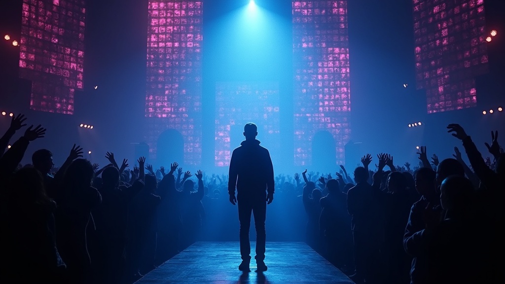 Primer plano de Will Smith durante un concierto, cuya autenticidad es cuestionada por la IA en el entretenimiento y la manipulación emocional.